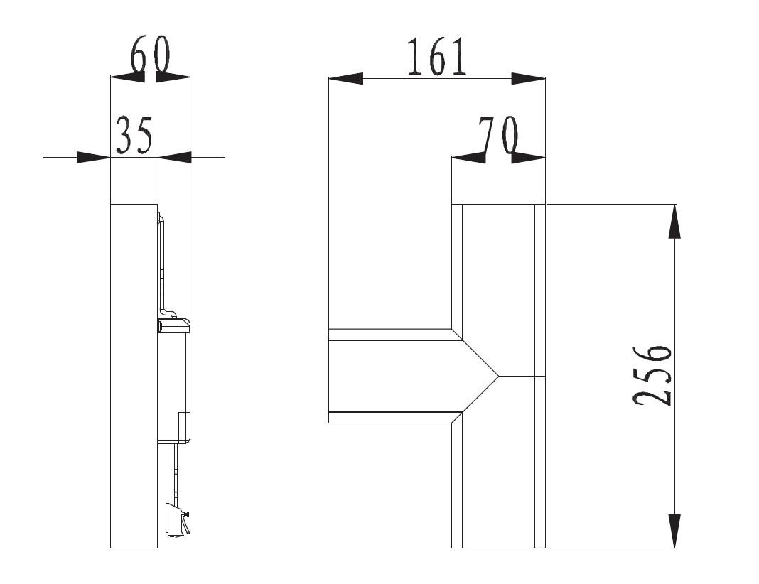 STL288 Sección T LED lineal empotrable enlazable. STL288-T- 4000