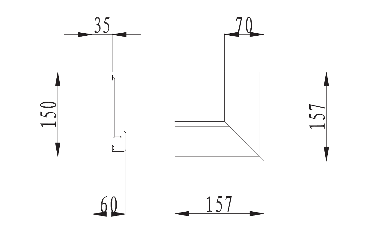 STL288 Sección de esquina LED lineal empotrada enlazable STL288-C- 4000