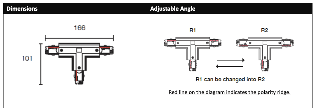 Twisted T Connector R1 to R2 Dimensions