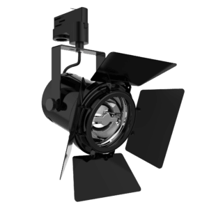 Large LED Pinspot style light Black with Barn Doors