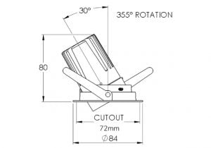 LED downlights_view 50 adjustable_dimensions