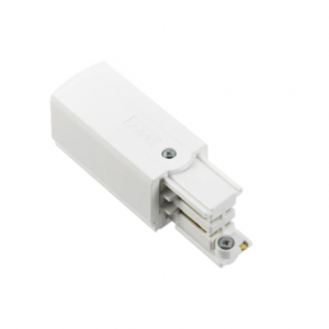 Global Trac Track Lighting Live Feed End White XTS12-1
