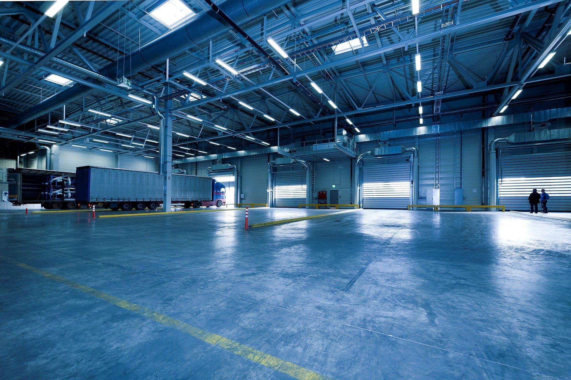 well lit industrial warehouse